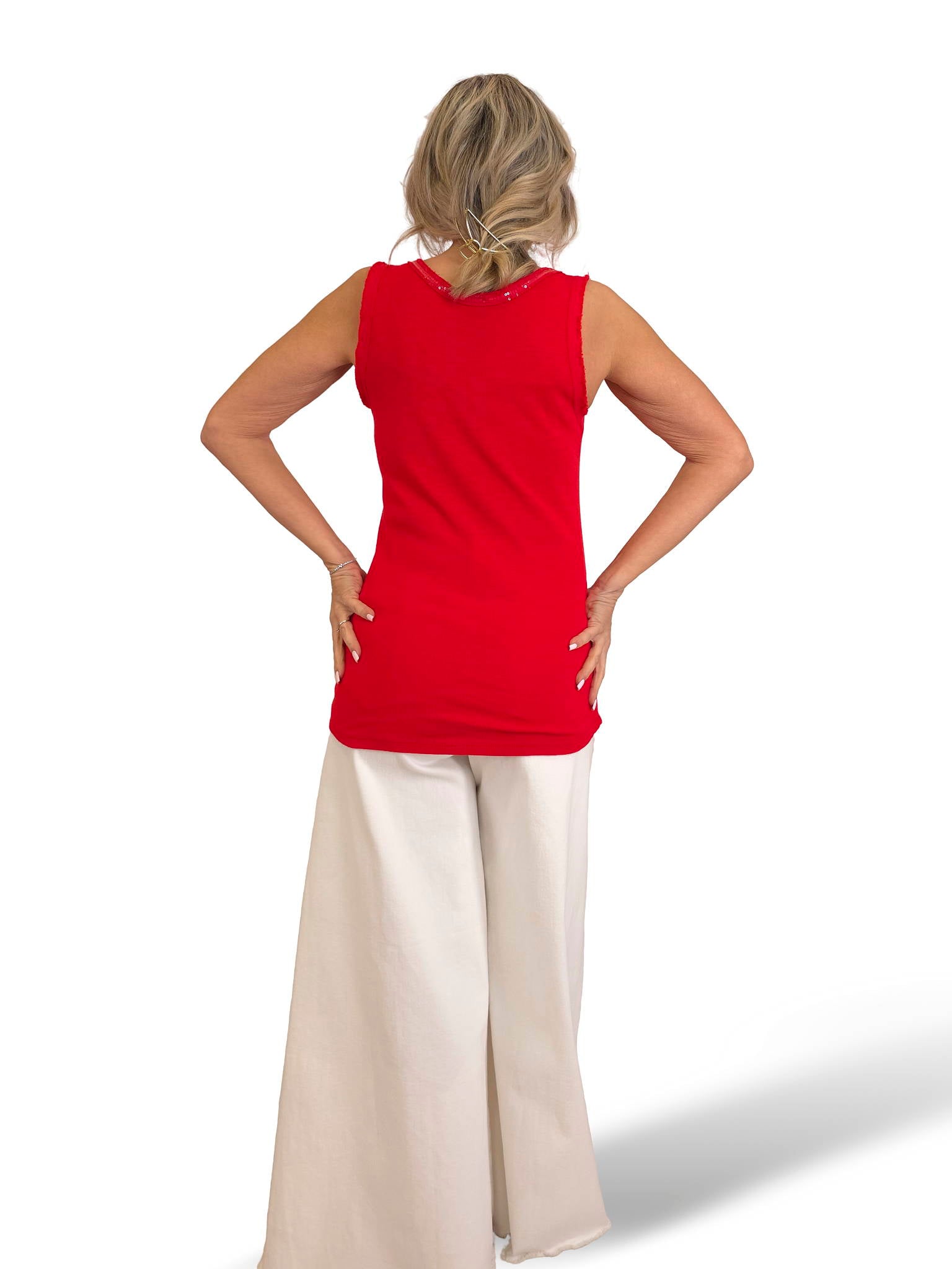 CAMISETA CANALÉ  TIRANTES LENTEJUELAS