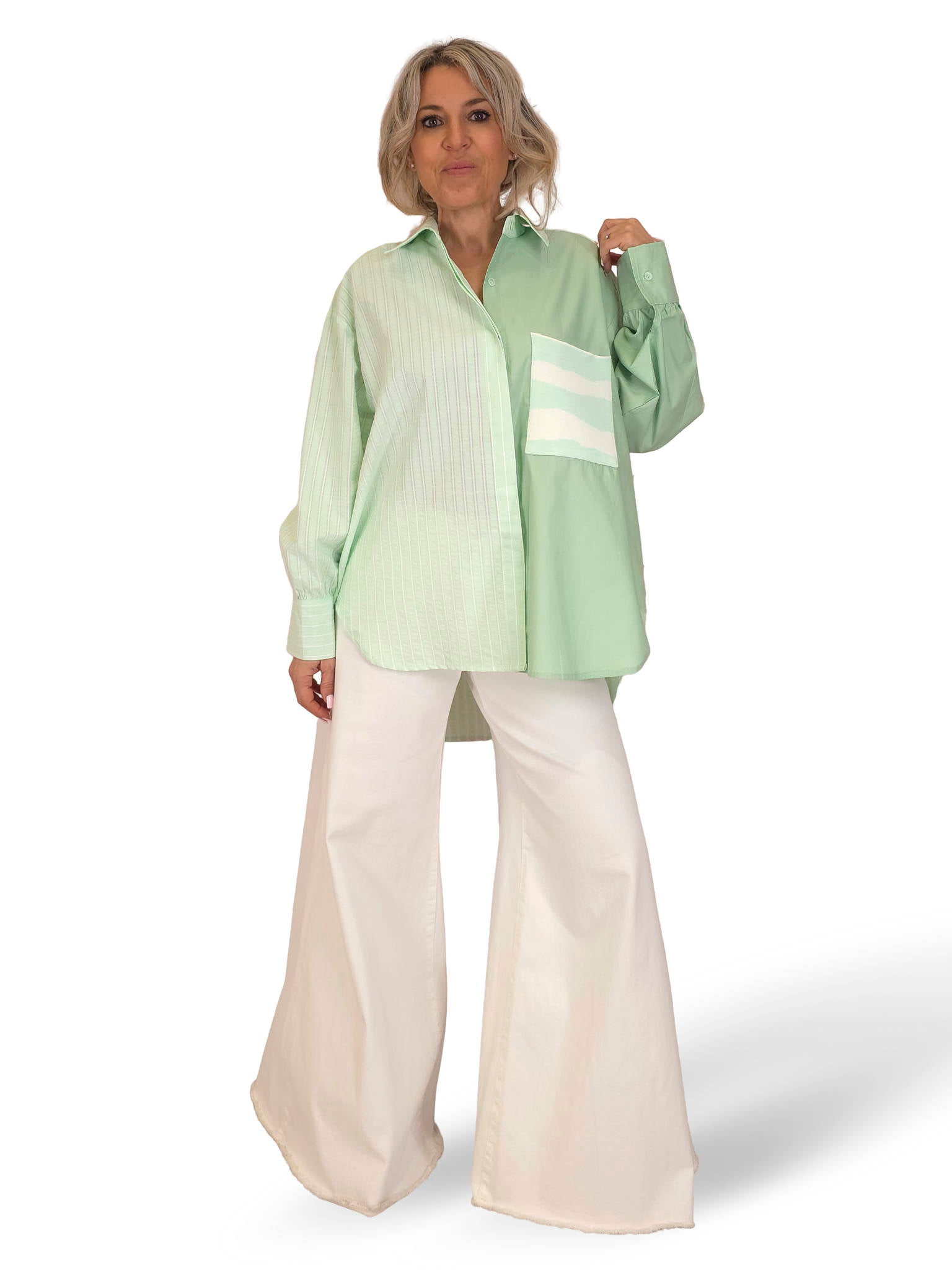 CAMISA COMBINADA RAYAS ASIMÉTRICA JOT