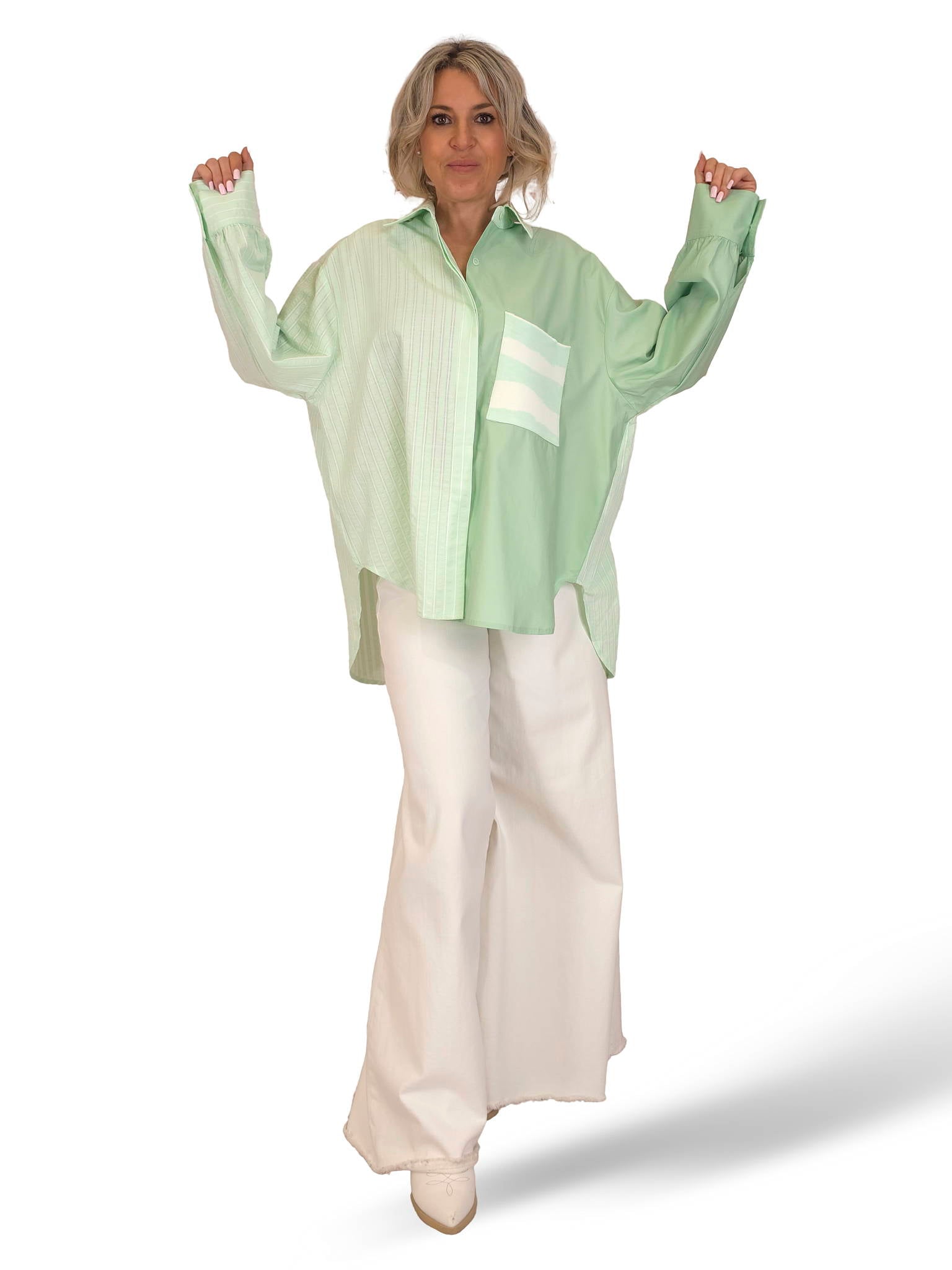 CAMISA COMBINADA RAYAS ASIMÉTRICA JOT