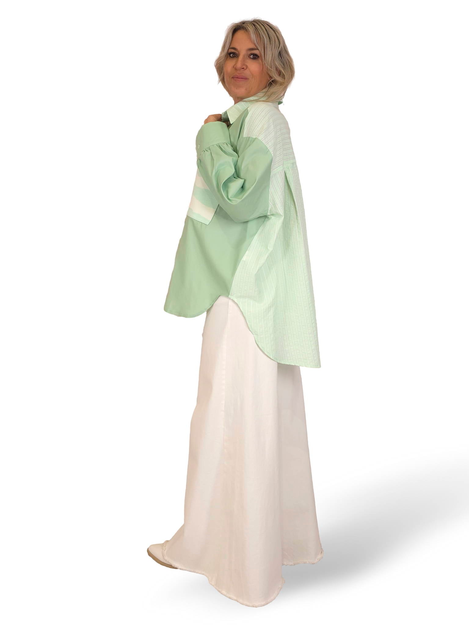 CAMISA COMBINADA RAYAS ASIMÉTRICA JOT