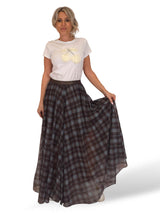 FALDA TUL CUADROS QUILLAS JOT