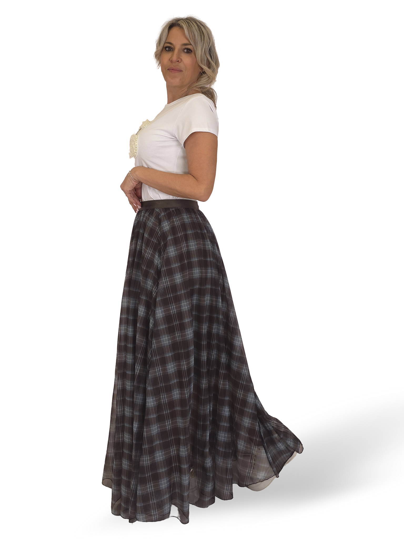 FALDA TUL CUADROS QUILLAS JOT