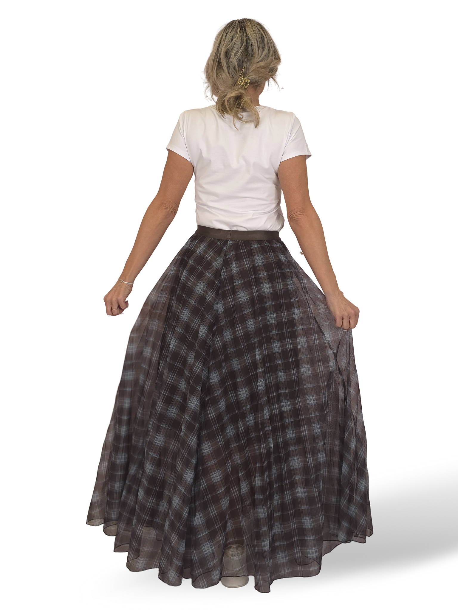 FALDA TUL CUADROS QUILLAS JOT