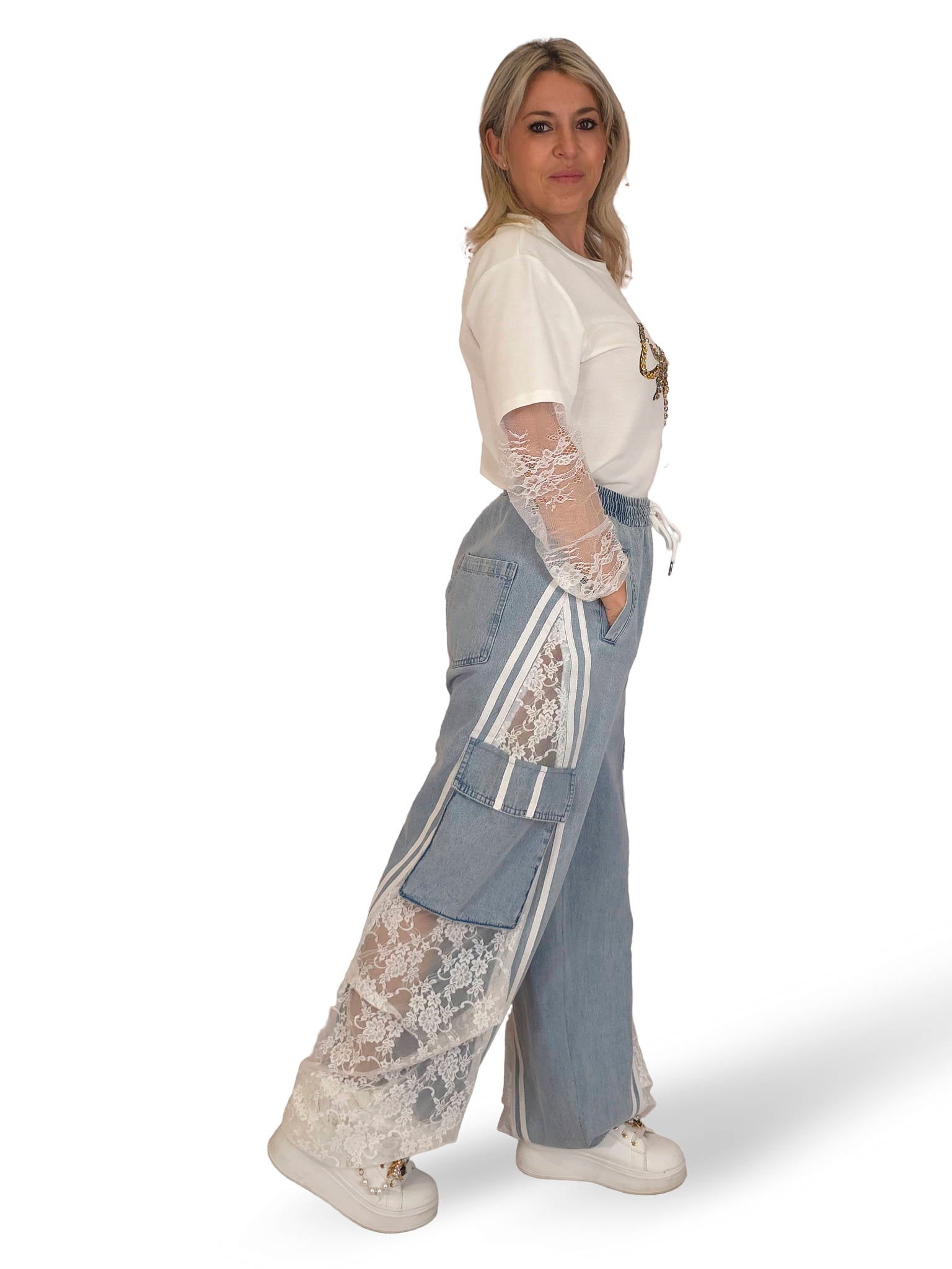 JEANS CARGO IN DENIM