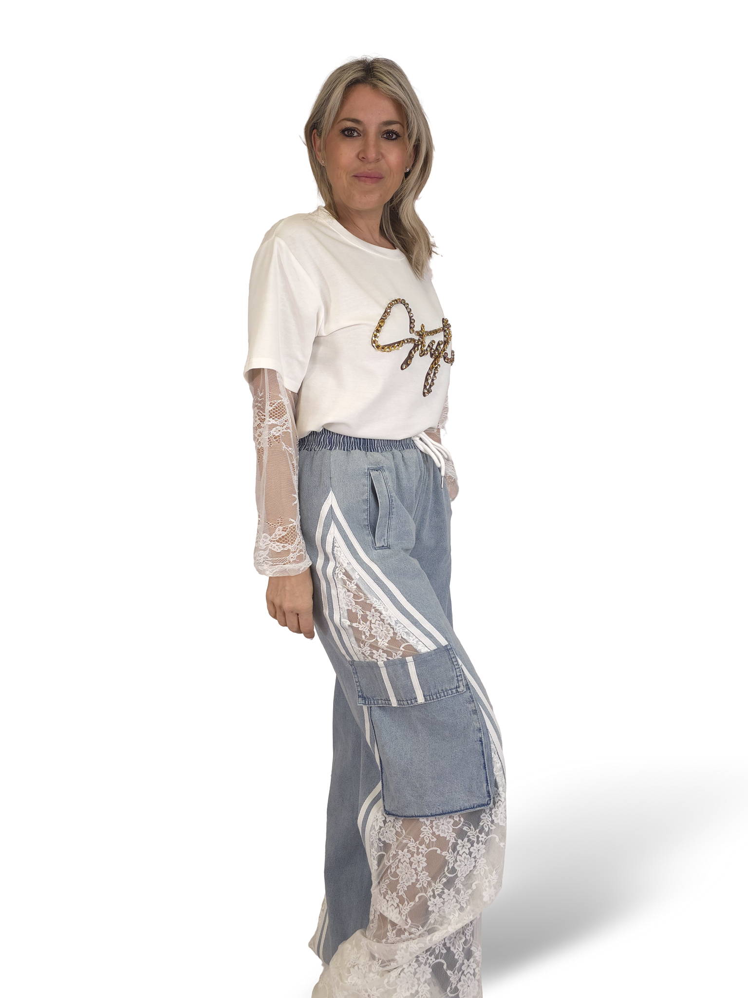 JEANS CARGO IN DENIM