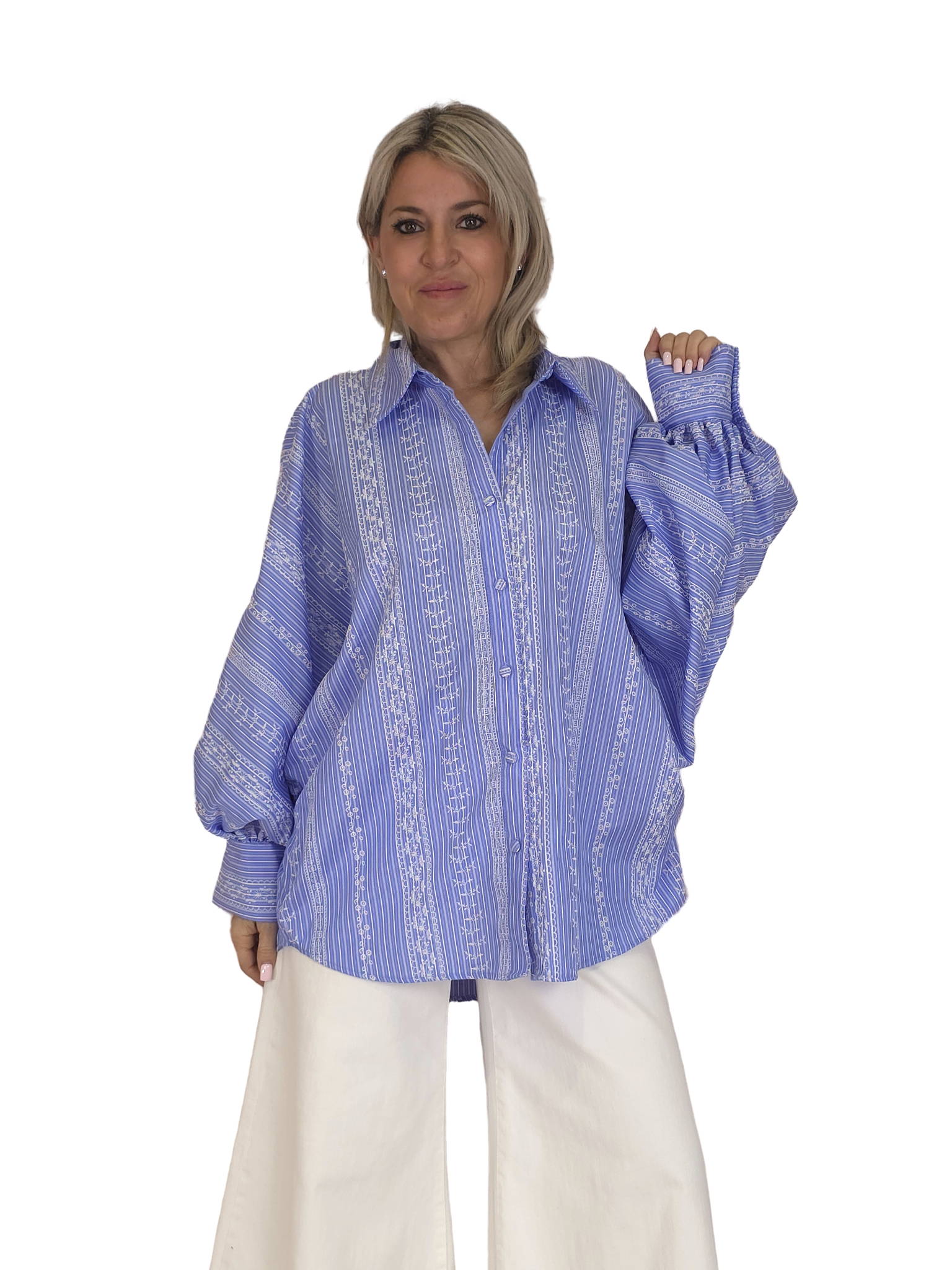MAXI CAMISA RELIEVE RAYAS