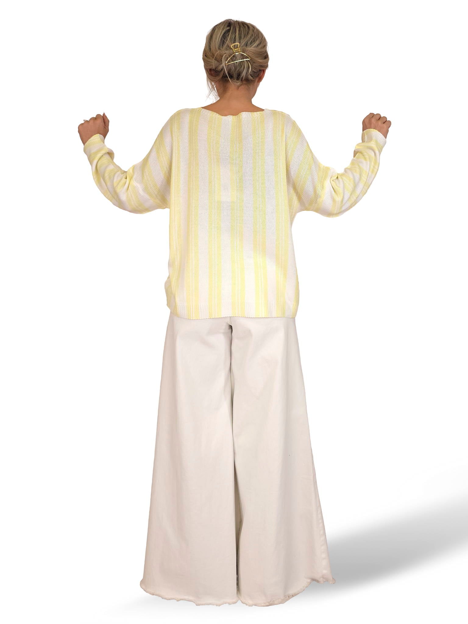 JERSEY PUNTO RAYAS FLORES LOOK