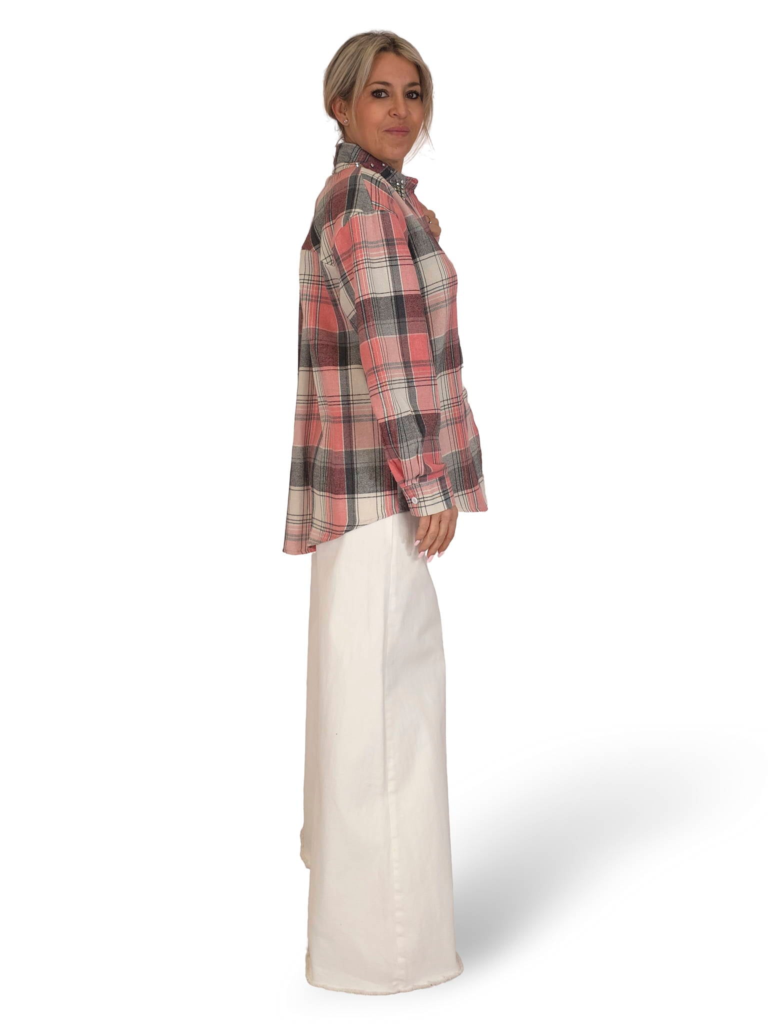 CAMISA CUADROS CUELLO PEDRERIA JOT