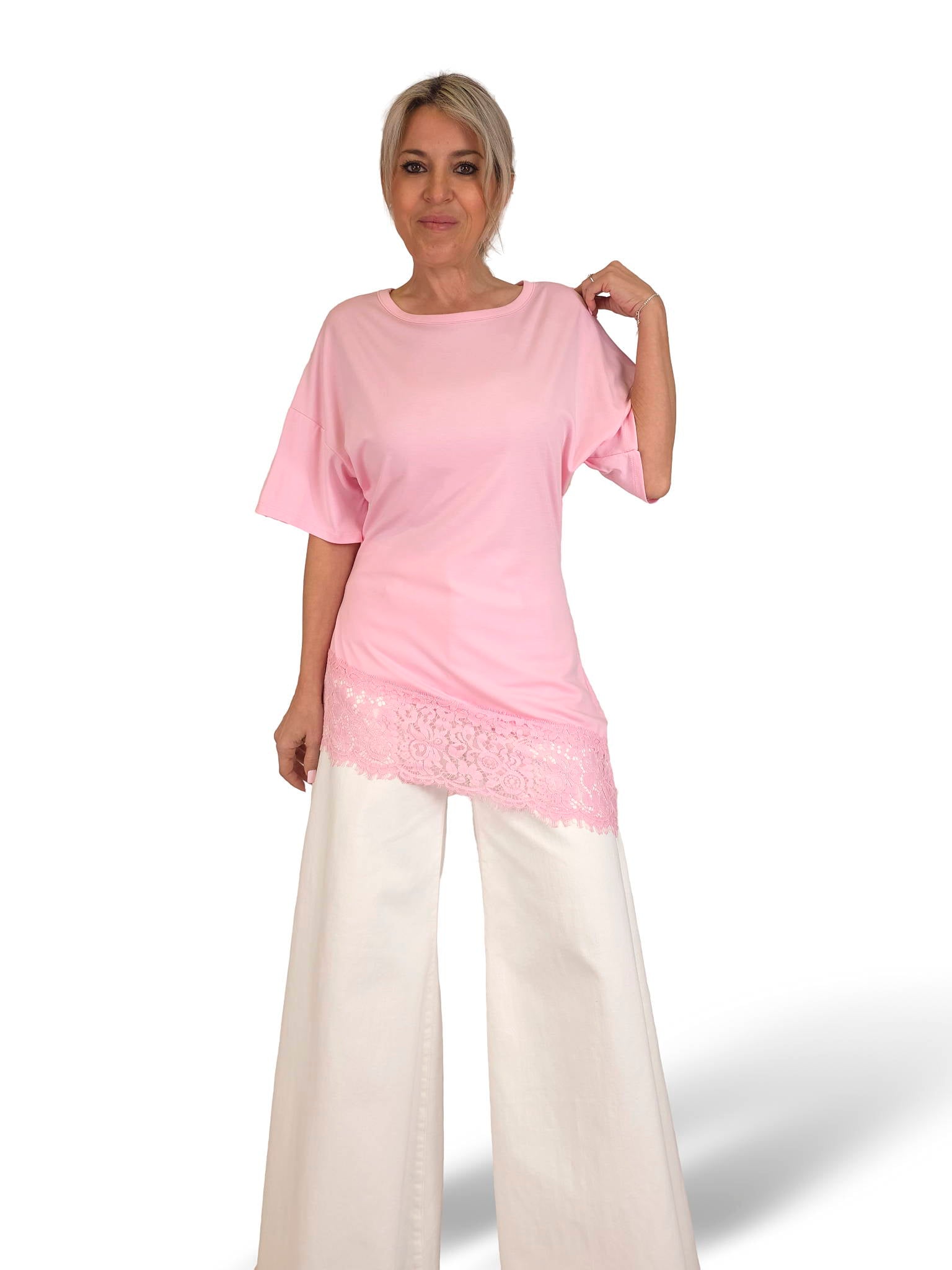 T-SHIRT LINGERIE ASIMMETRICA