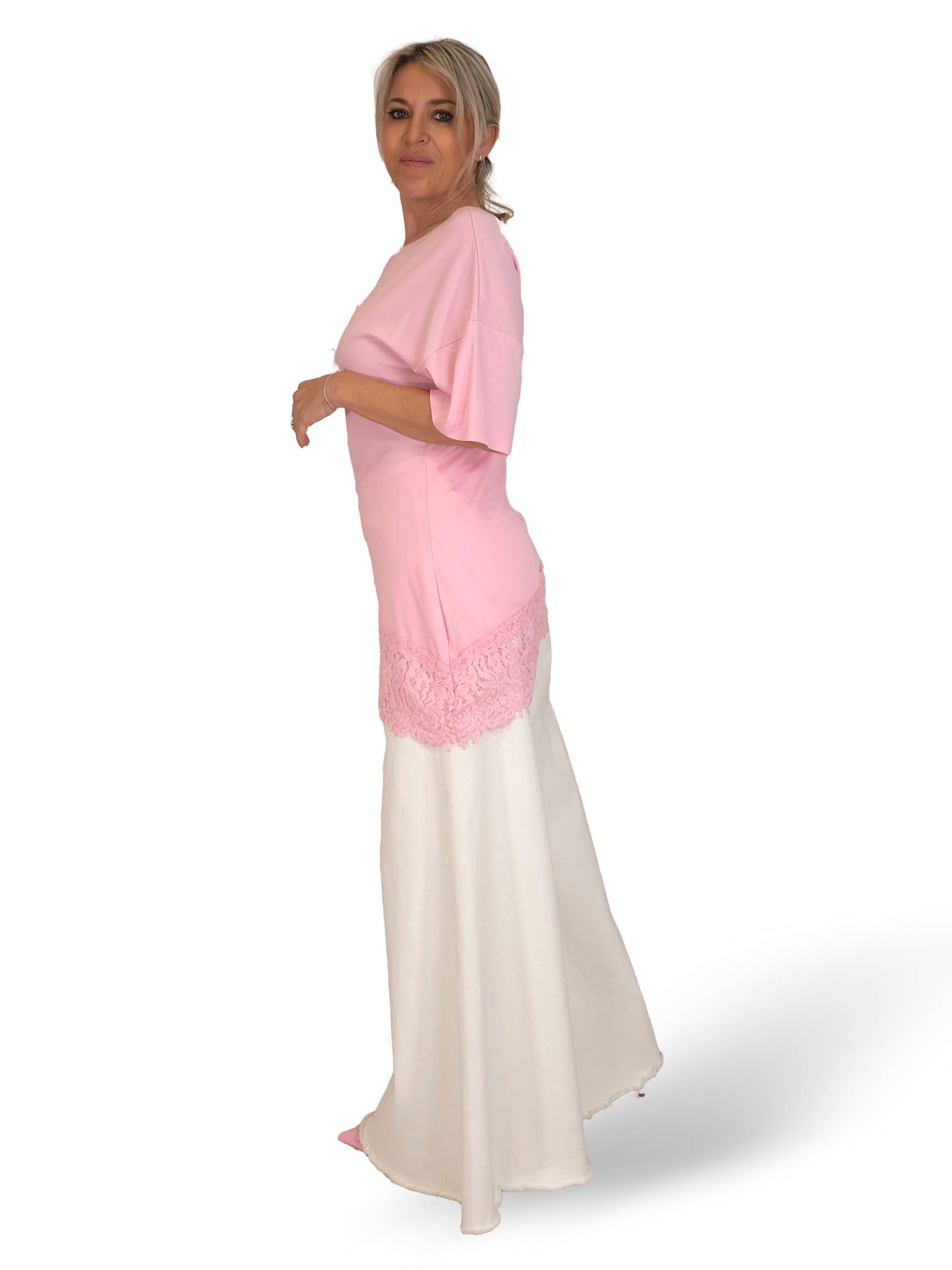 T-SHIRT LINGERIE ASIMMETRICA