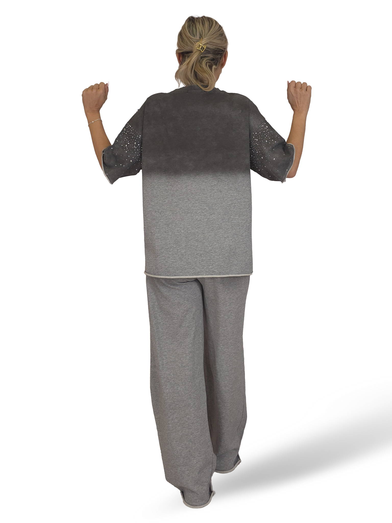 CONJUNTO SUDADERA MANGA CORTA STRASS NUVOLETTA