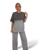 CONJUNTO SUDADERA MANGA CORTA STRASS NUVOLETTA