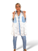 MAXI CAMISA DENIM DESFLECADA LENTEJUELAS