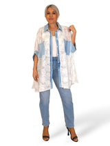 MAXI CAMISA DENIM DESFLECADA LENTEJUELAS