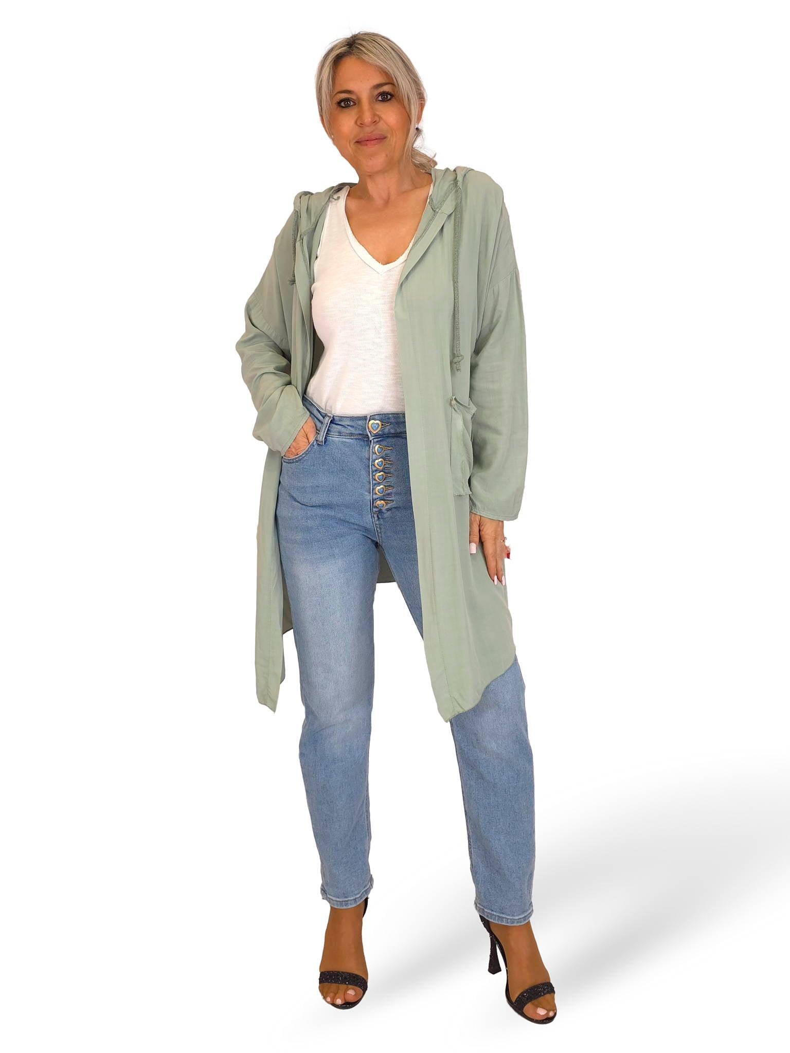 CHAQUETA FLUIDA CORAZON METALIZADO