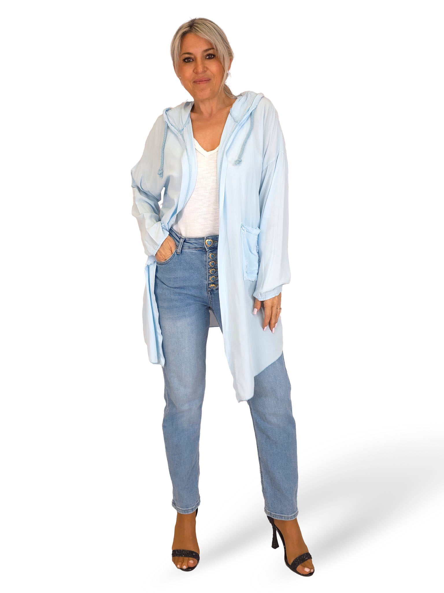 CHAQUETA FLUIDA CORAZON METALIZADO