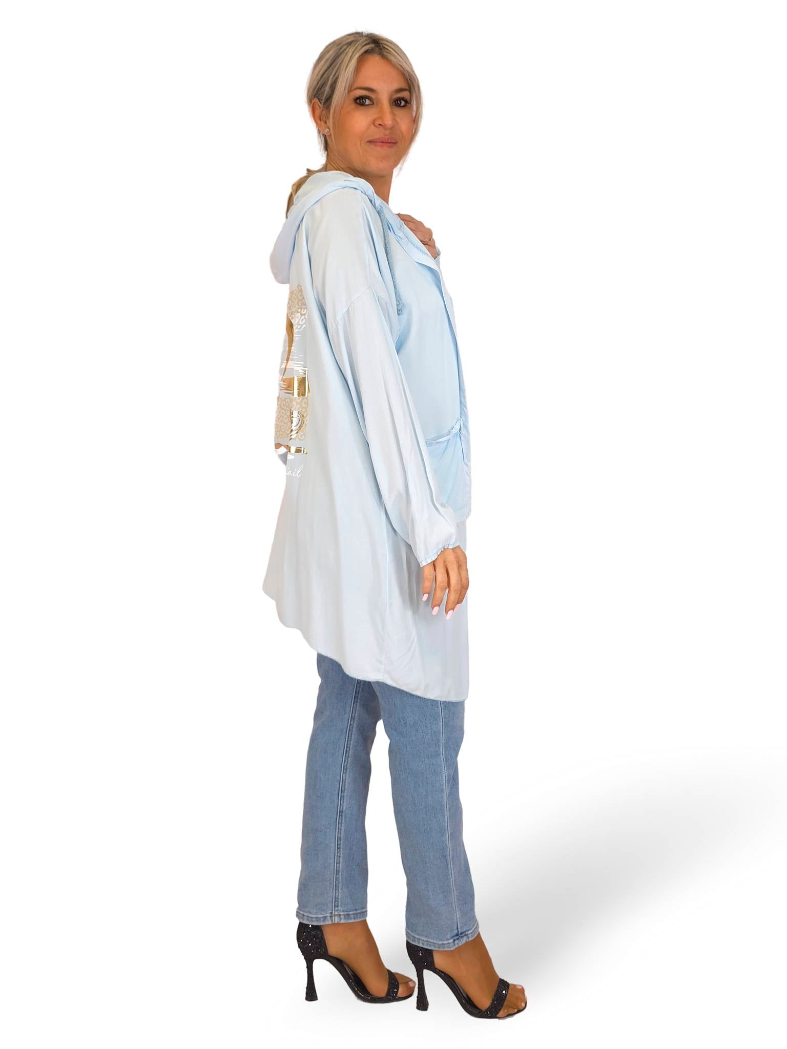 CHAQUETA FLUIDA CORAZON METALIZADO