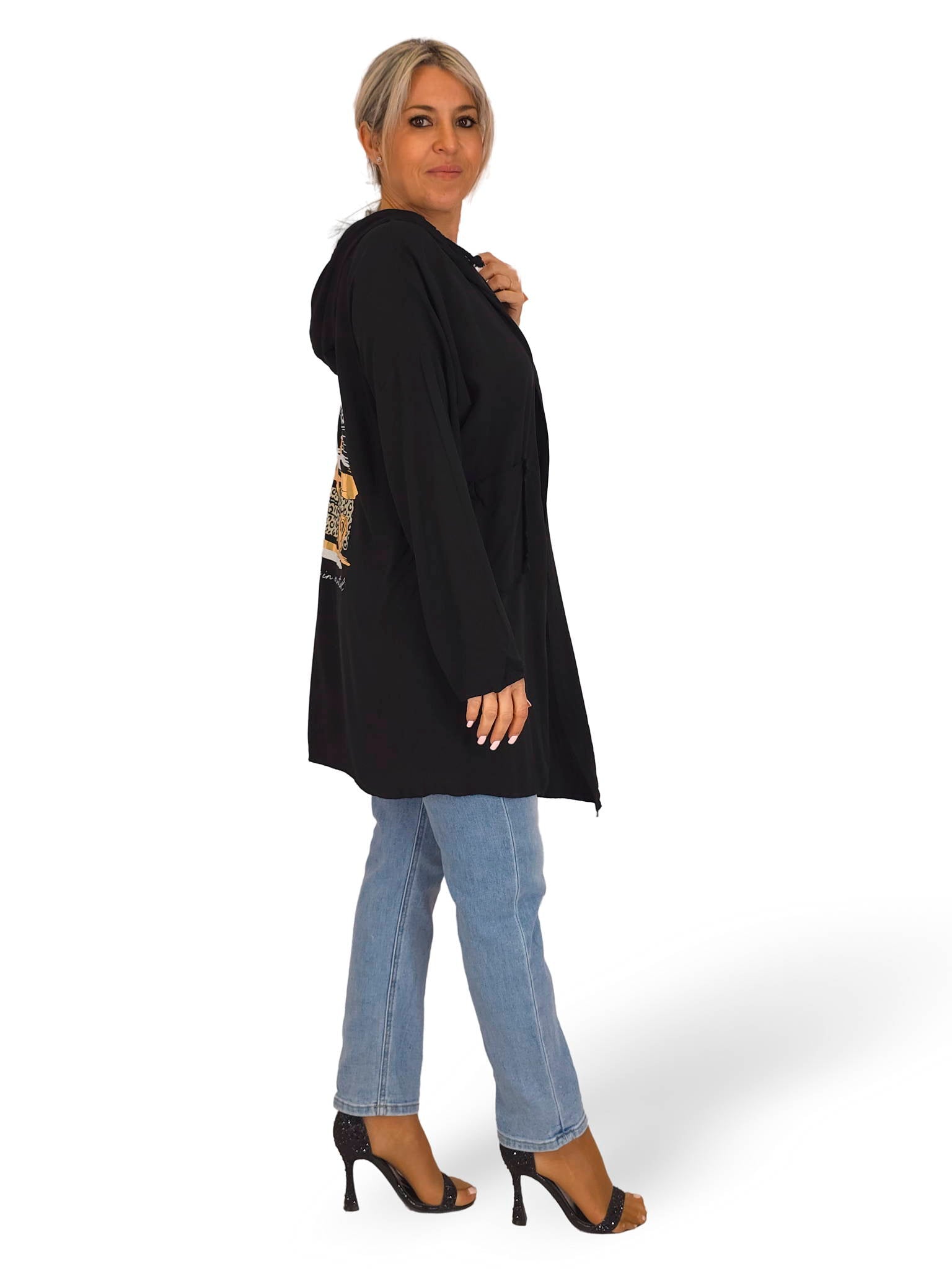 CHAQUETA FLUIDA CORAZON METALIZADO