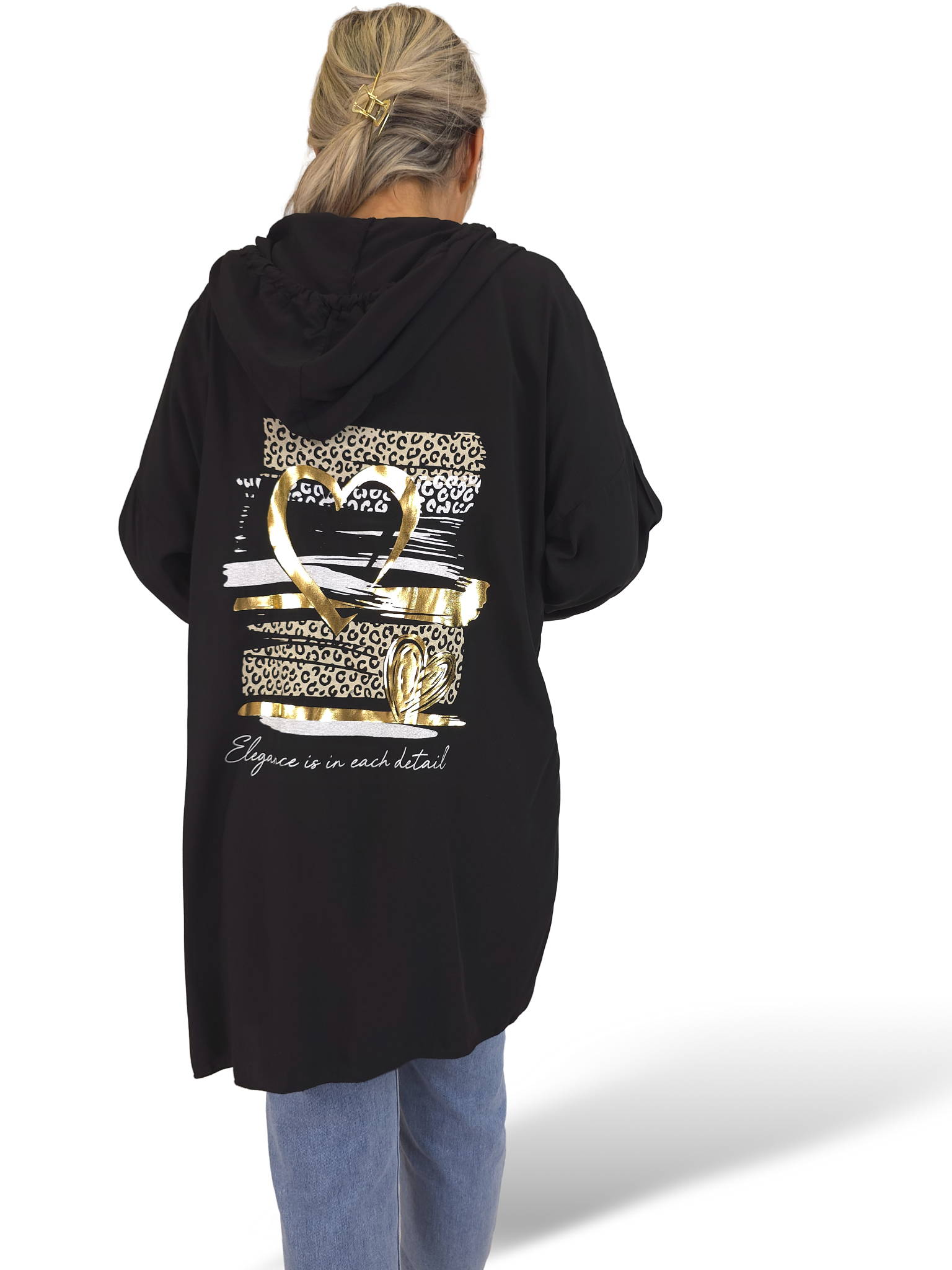 CHAQUETA FLUIDA CORAZON METALIZADO