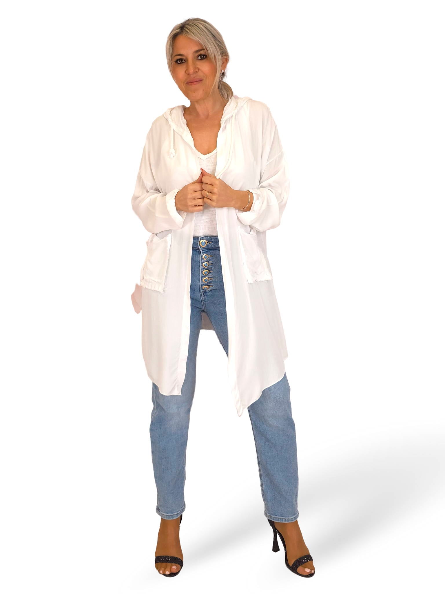 CHAQUETA FLUIDA CORAZON METALIZADO