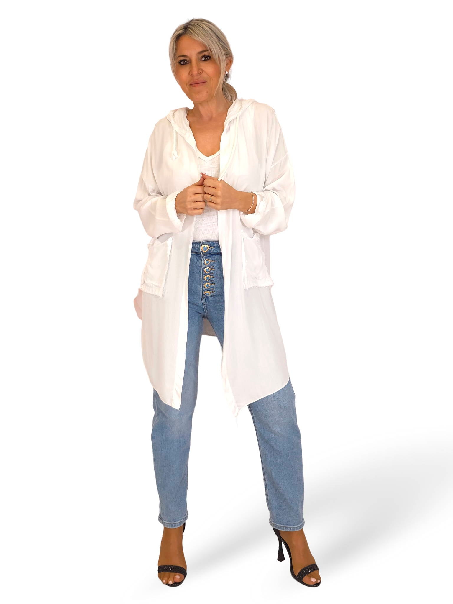 CHAQUETA FLUIDA CORAZON METALIZADO