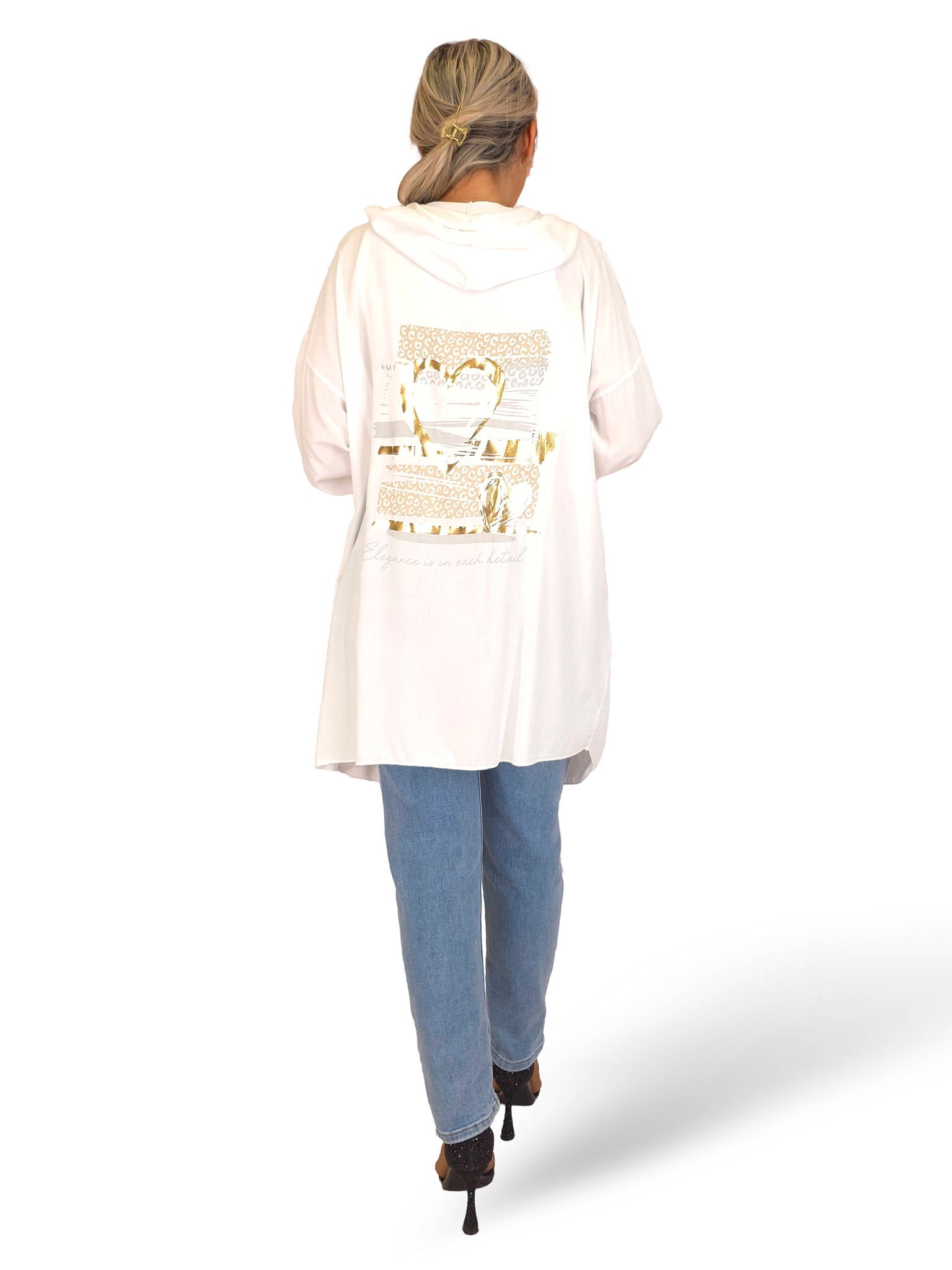 CHAQUETA FLUIDA CORAZON METALIZADO