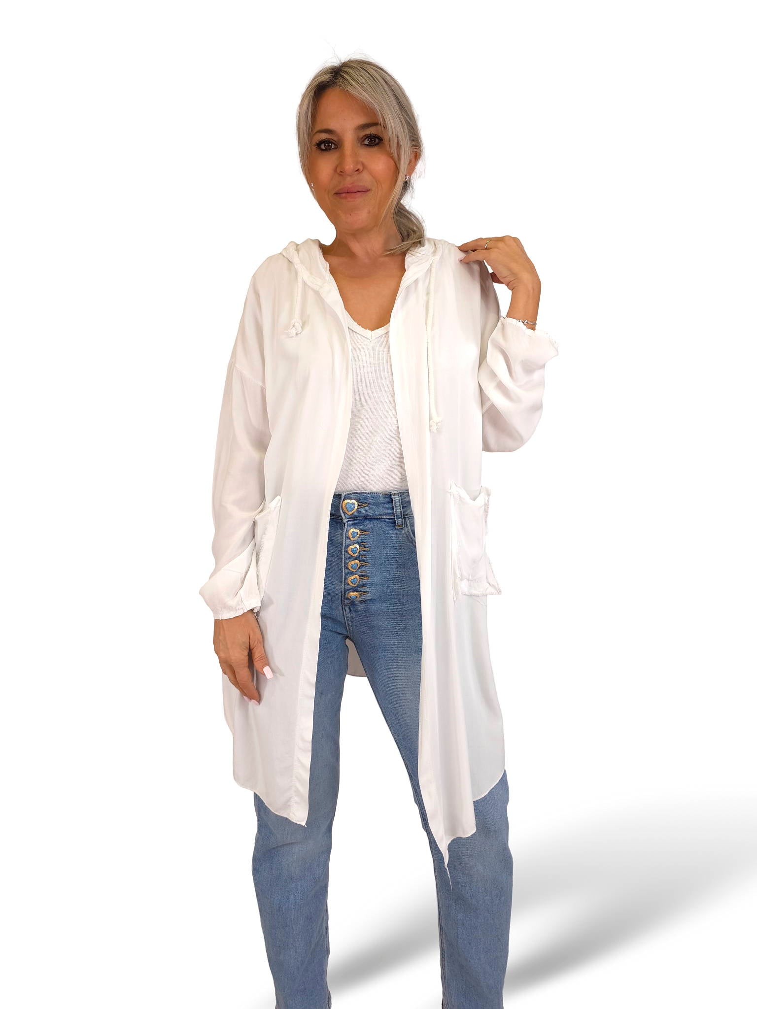 CHAQUETA FLUIDA CORAZON METALIZADO