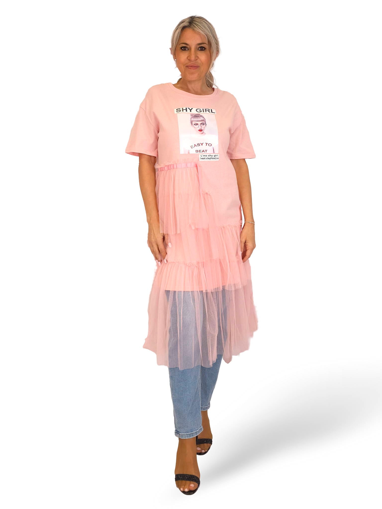 VESTIDO CAMISETA TUL JOT