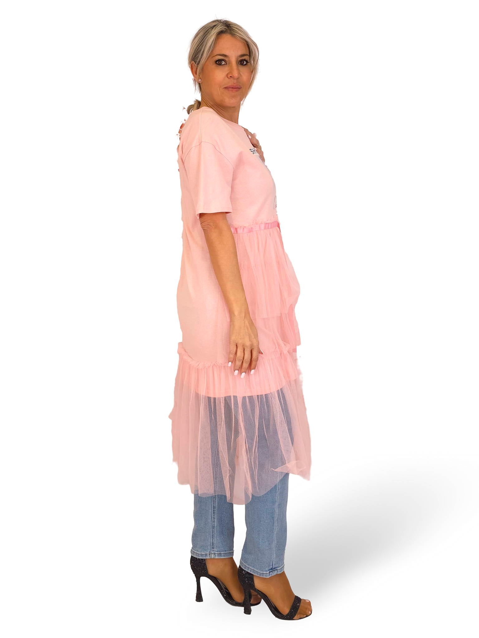 VESTIDO CAMISETA TUL JOT