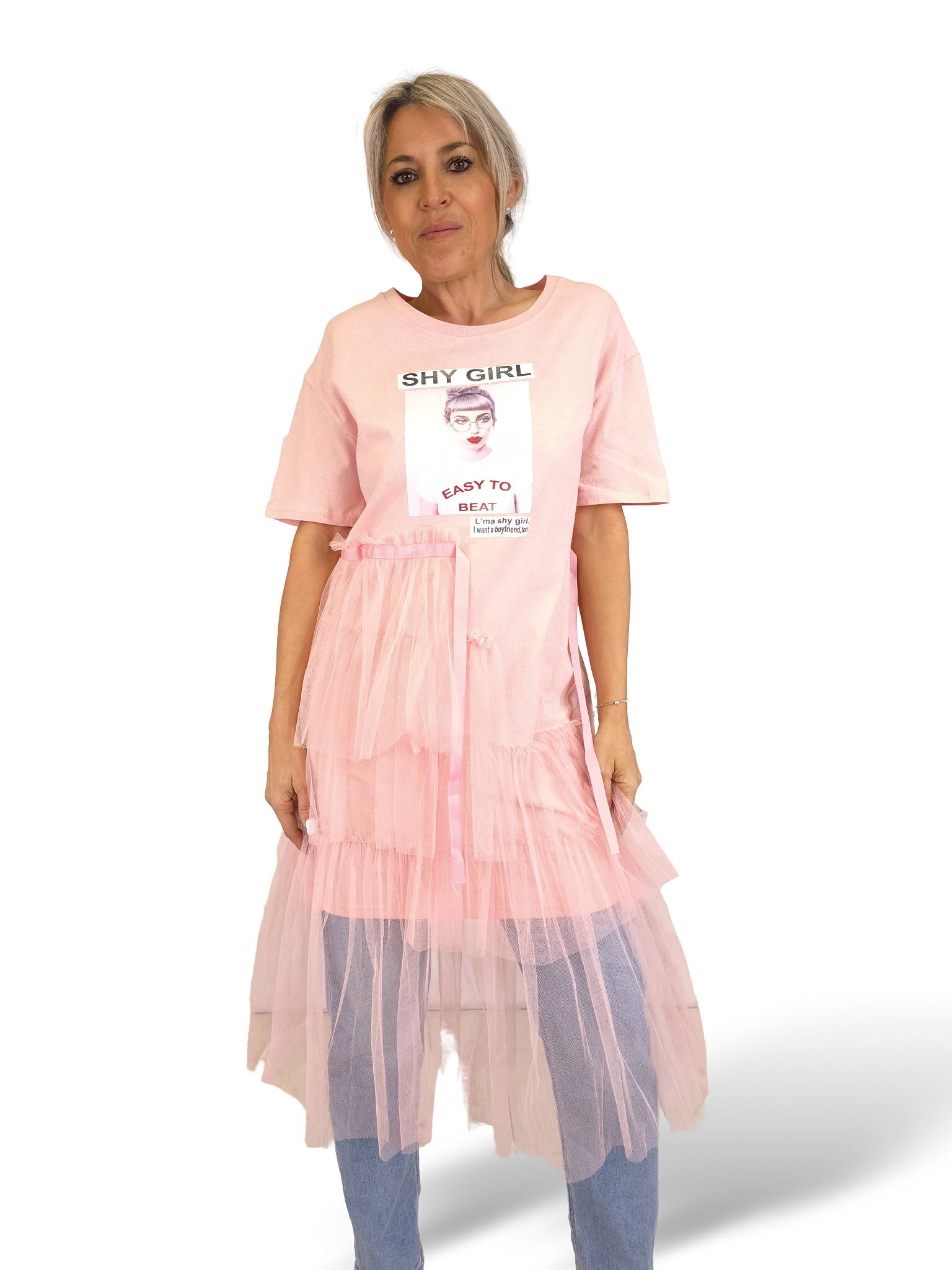 VESTIDO CAMISETA TUL JOT