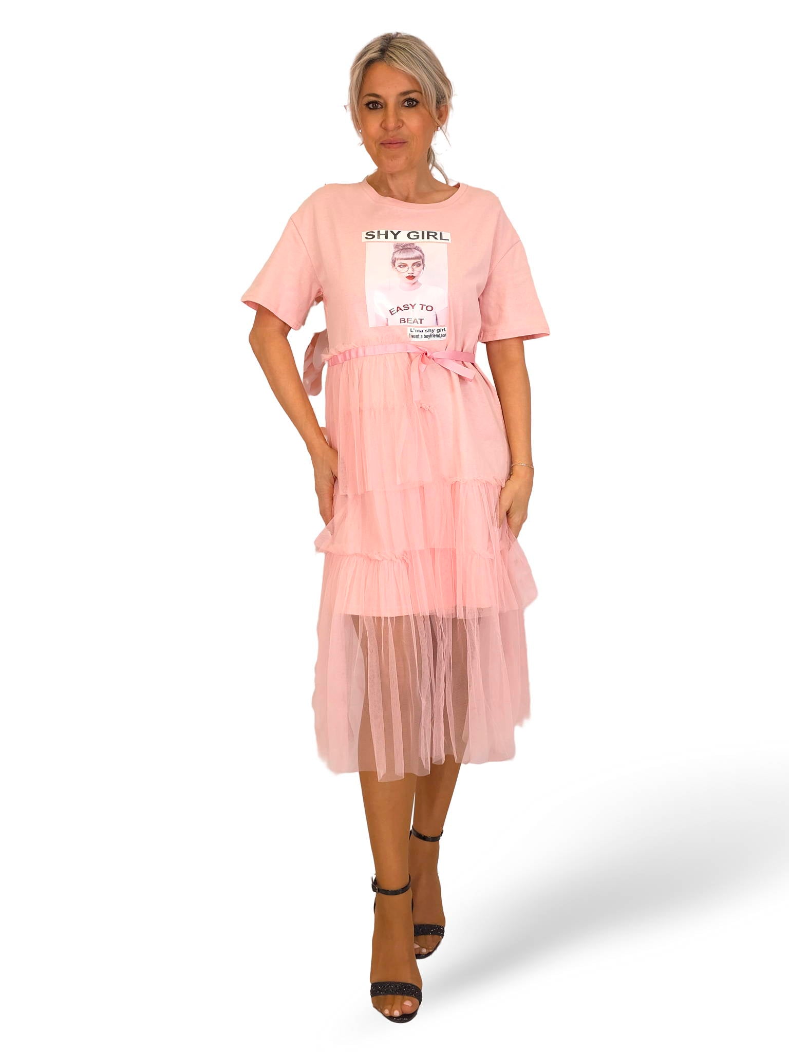 VESTIDO CAMISETA TUL JOT