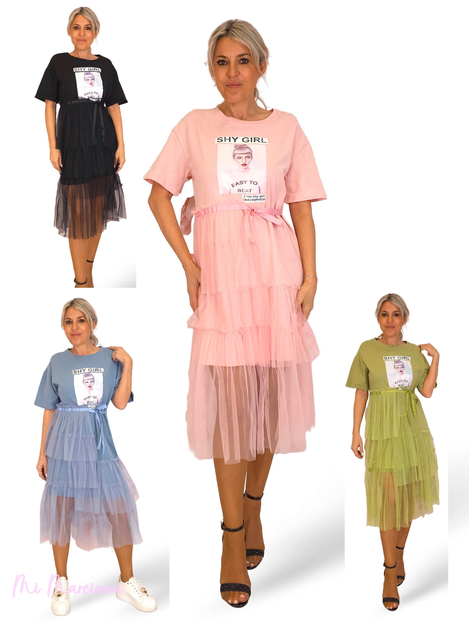 VESTIDO CAMISETA TUL JOT