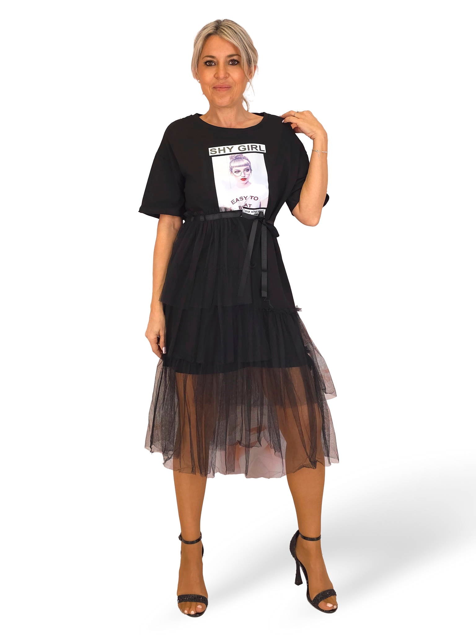 VESTIDO CAMISETA TUL JOT
