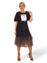VESTIDO CAMISETA TUL JOT