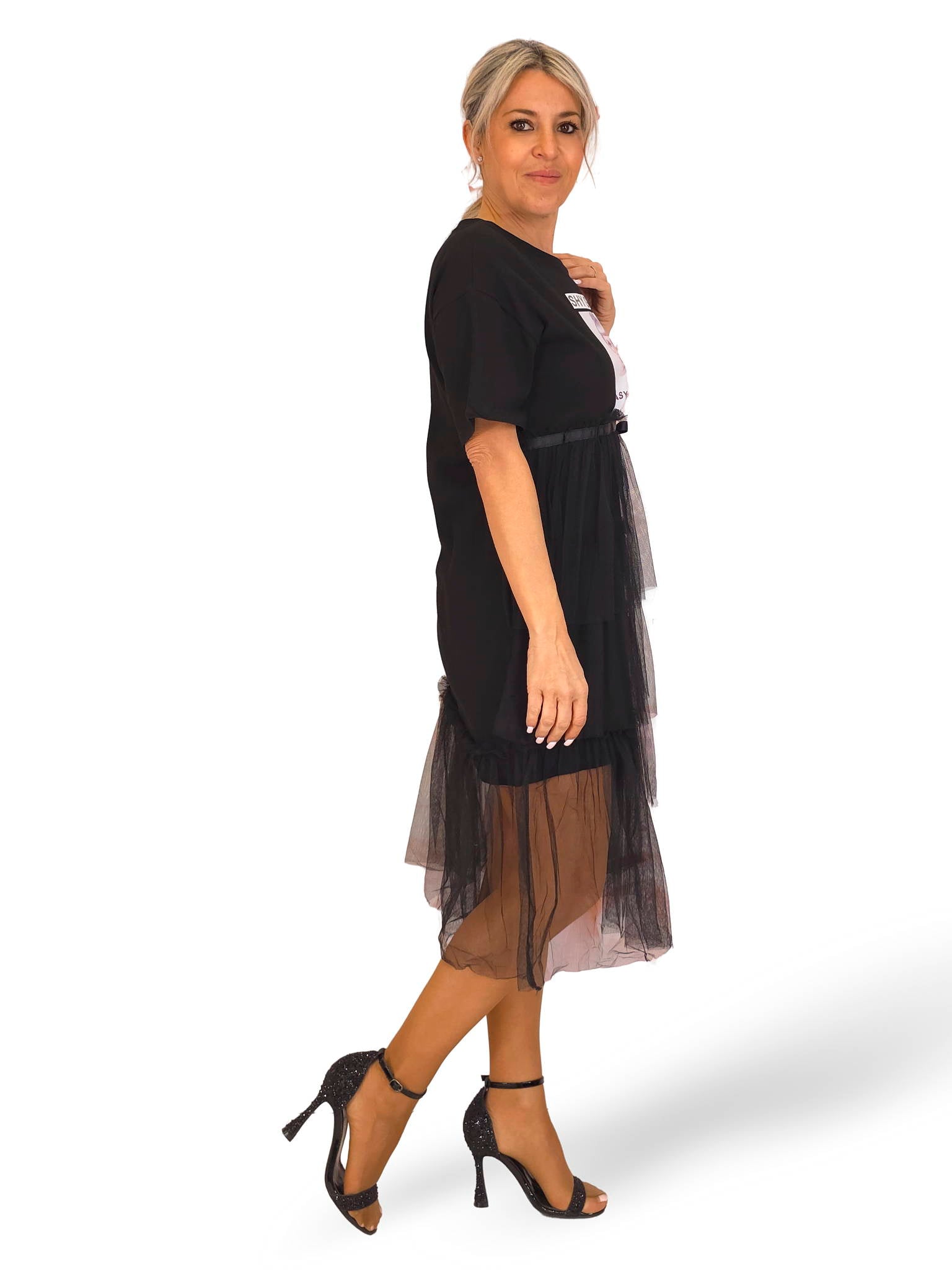 VESTIDO CAMISETA TUL JOT
