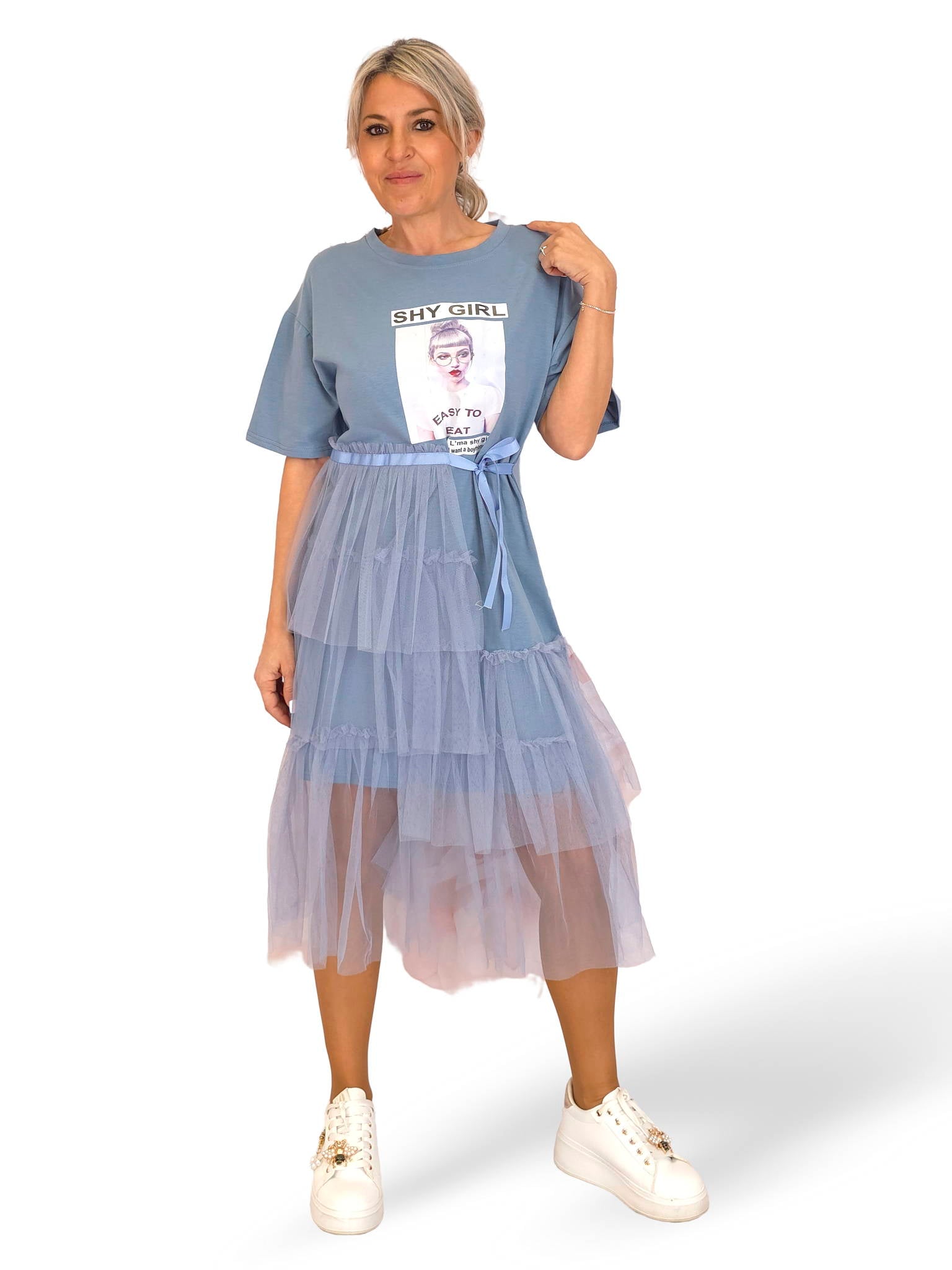 VESTIDO CAMISETA TUL JOT