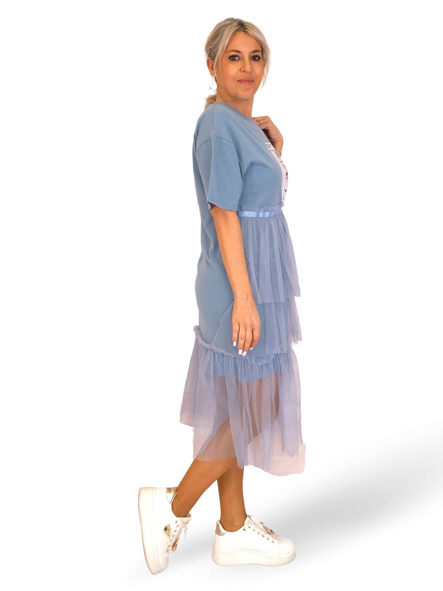 VESTIDO CAMISETA TUL JOT