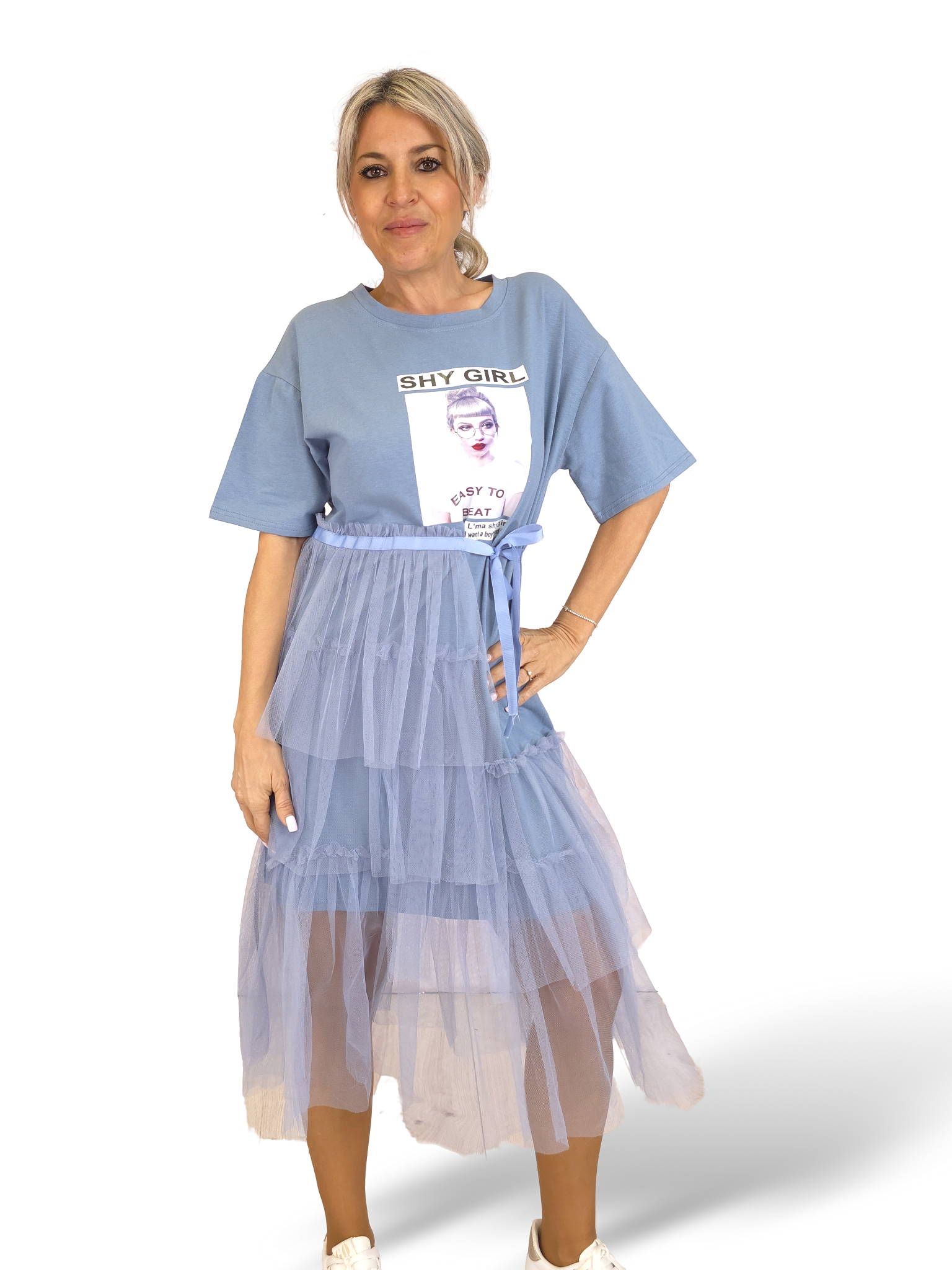 VESTIDO CAMISETA TUL JOT
