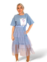 VESTIDO CAMISETA TUL JOT