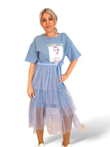 VESTIDO CAMISETA TUL JOT