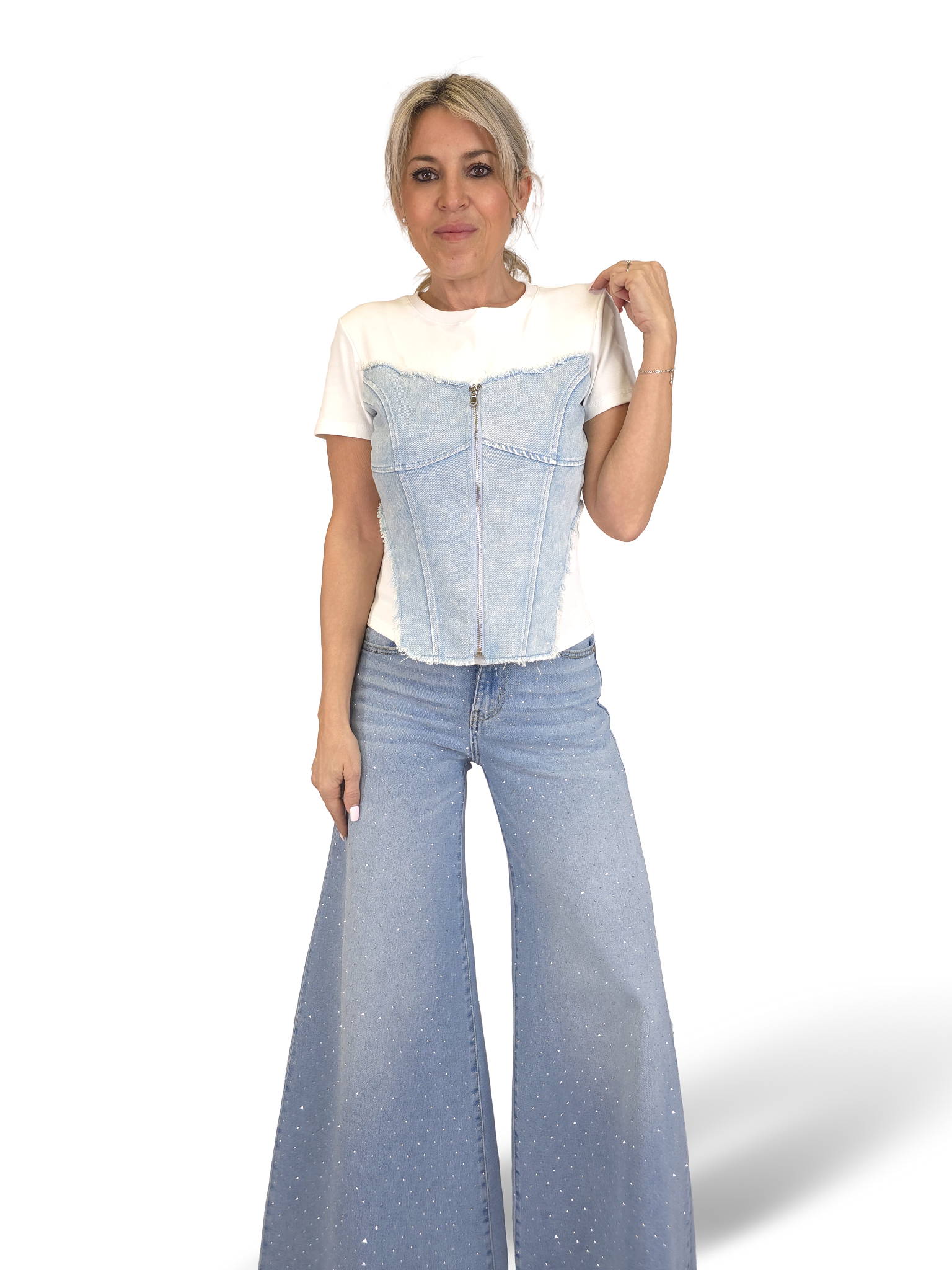 CAMISETA CORSET DENIM
