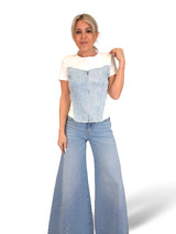 CAMISETA CORSET DENIM