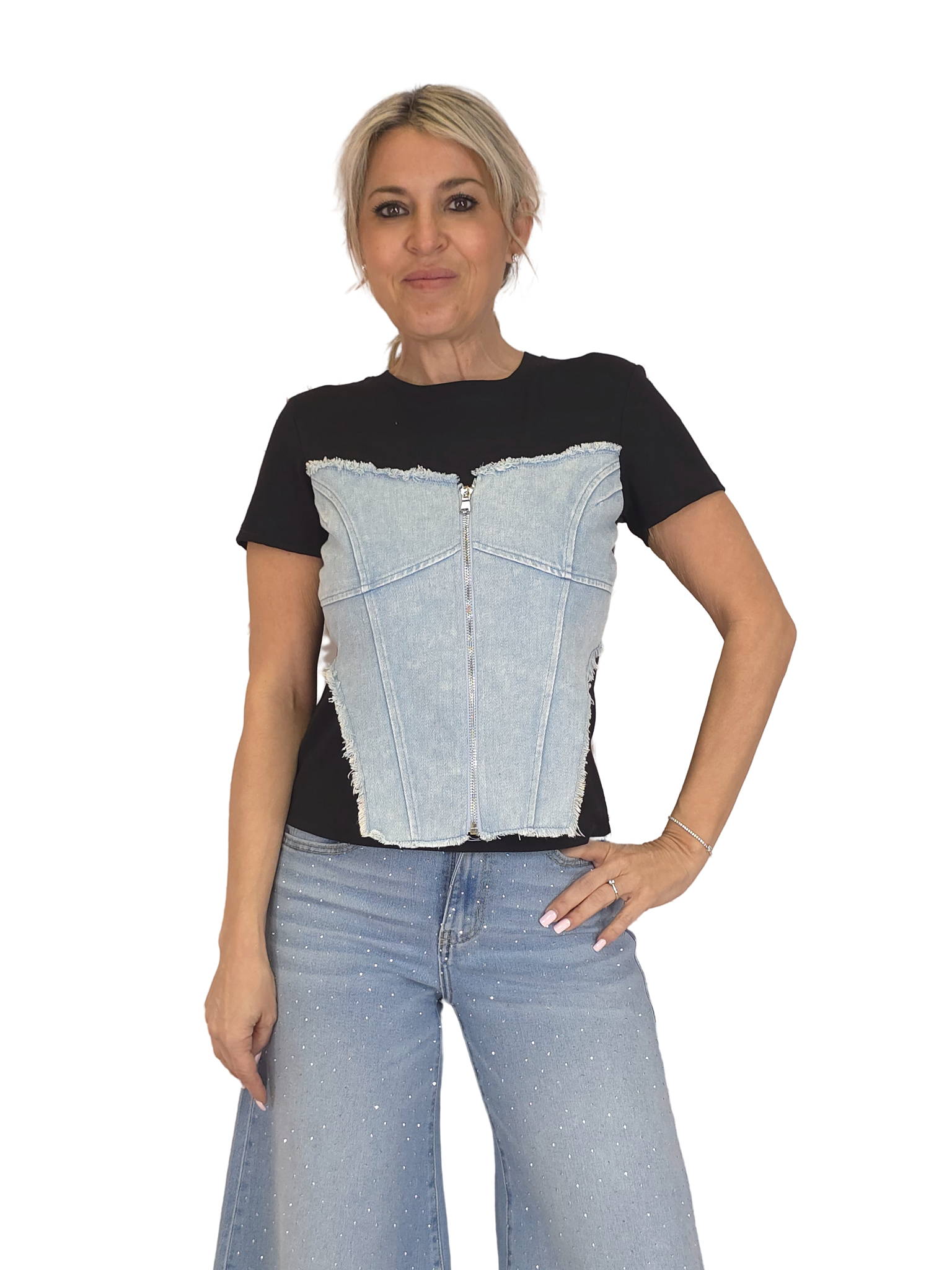 CAMISETA CORSET DENIM