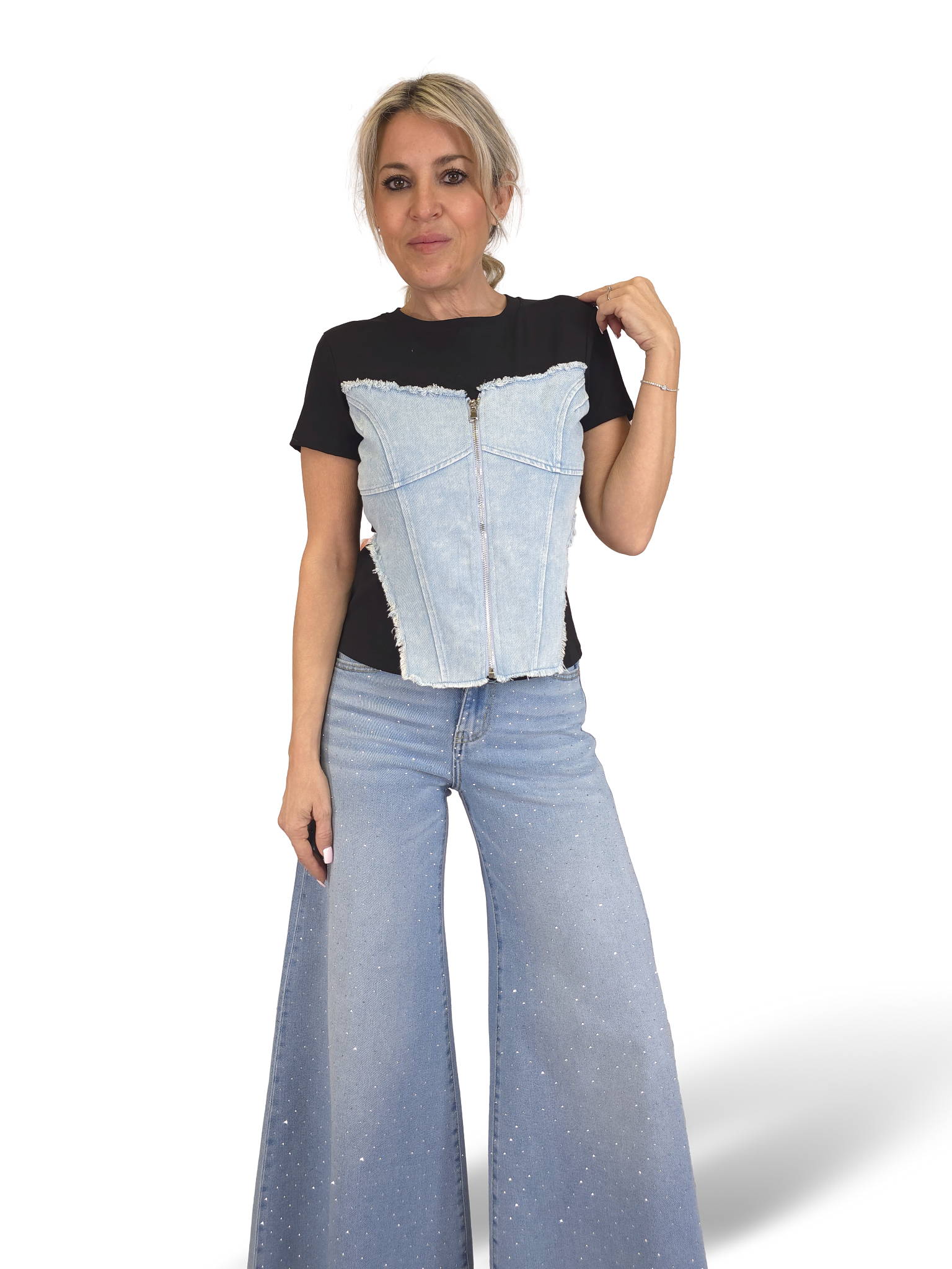 CAMISETA CORSET DENIM
