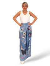 PANTALÓN EFECTO DENIM LINO ESTAMPADOS
