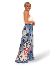 PANTALÓN EFECTO DENIM LINO ESTAMPADOS