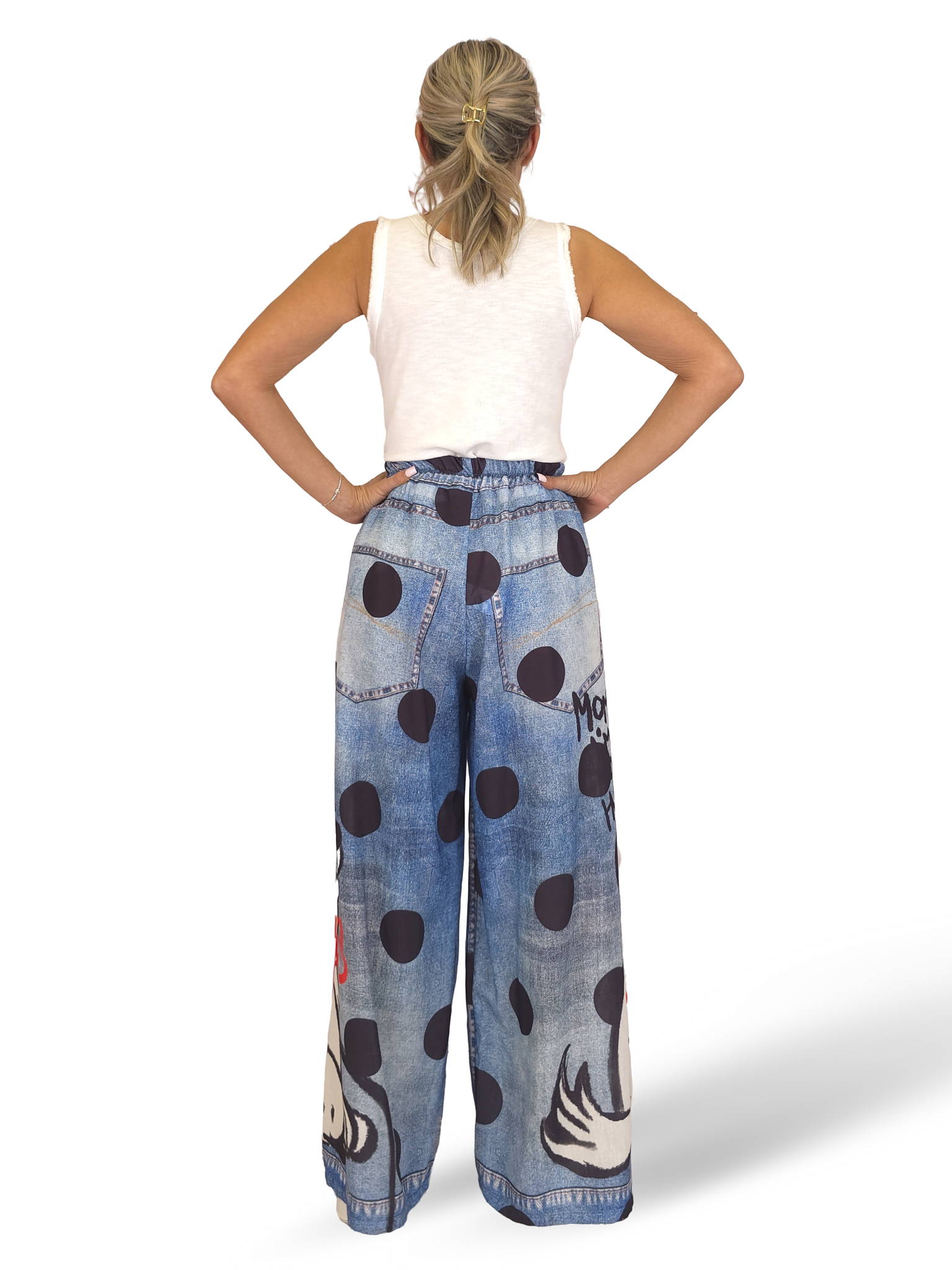 PANTALÓN EFECTO DENIM LINO ESTAMPADOS