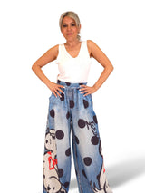 PANTALÓN EFECTO DENIM LINO ESTAMPADOS