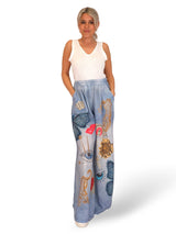 PANTALÓN EFECTO DENIM LINO ESTAMPADOS