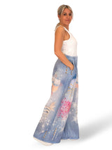 PANTALÓN EFECTO DENIM LINO ESTAMPADOS